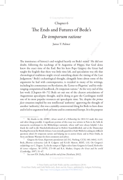 The Ends and Futures of Bede`s De temporum ratione