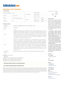 Betahistine 2HCl Datasheet