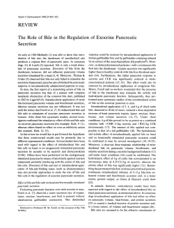The Role of Bile in the Regulation of Exocrine Pancreatic Secretion