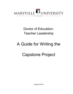 A Guide for Writing the Capstone Project