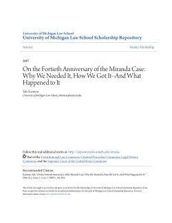 On the Fortieth Anniversary of the Miranda Case