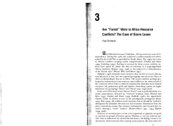 Are "Forest" Wars in Africa Resource Conflicts? The Case of Sierra