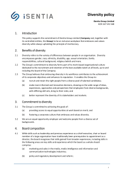 Diversity policy