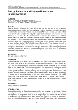 Energy Networks and Regional Integration in South America