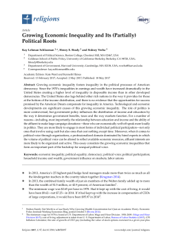 Growing Economic Inequality and Its (Partially) Political Roots