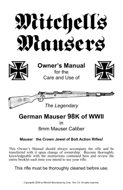 Owner`s Manual German Mauser 98K of WWII