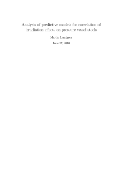 Analysis of predictive models for correlation of irradiation
