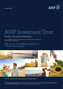 AMP Investment Trust Product Disclosure Statement