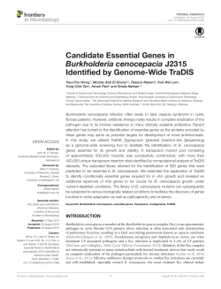 Candidate Essential Genes in Burkholderia cenocepacia J2315