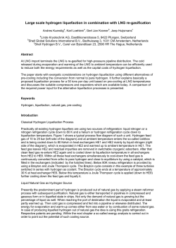 Large scale hydrogen liquefaction in combination with LNG re