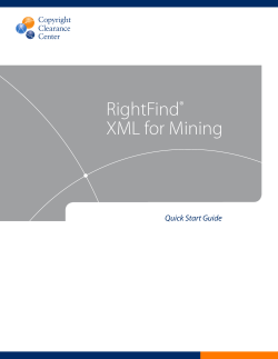 Quick Start Guide (access and implement XML for Mining)