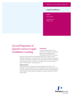 Use and Preparation of Quench Curves in Liquid Scintillation Counting