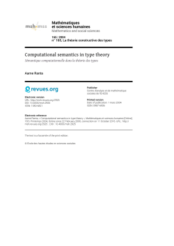 Computational semantics in type theory