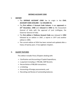 Defence Account Code