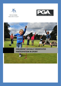 childrens` socially orientated participation in sport