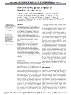 Genetic testing of hereditary recurrent fevers
