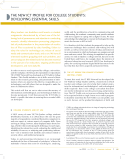 The New ICT Profile for College Students: Developing