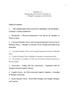 Metaphor as Organizing and Creative Principle of Thought
