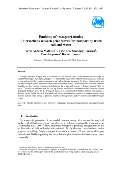 Ranking of transport modes