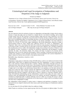 Criminological and Legal Investigation of Independence and
