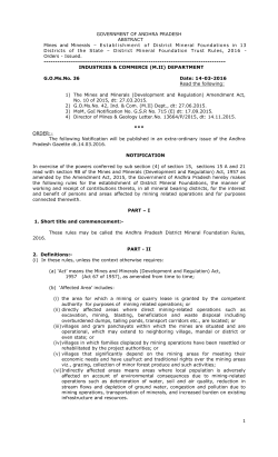 GOVERNMENT OF ANDHRA PRADESH ABSTRACT Mines and