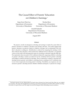 The Causal Effect of Parents` Education on Children`s Earnings