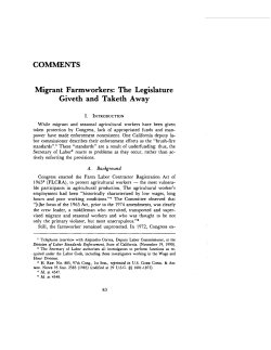 COMMENTS Migrant Farmworkers