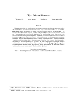 Object Oriented Consensus - Computer Science