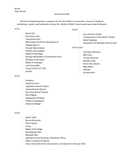 Name: Class Period: SLO Study Guide Review the following items to