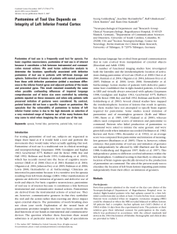 Pantomime of Tool Use Depends on Integrity of