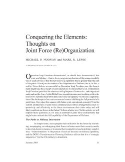 Conquering the Elements: Thoughts on Joint Force