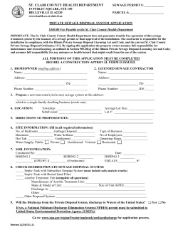 Private Sewage Disposal Installation Application