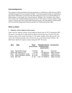 Acknowledgements This tropical cyclone information has