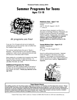 Summer Programs for Teens