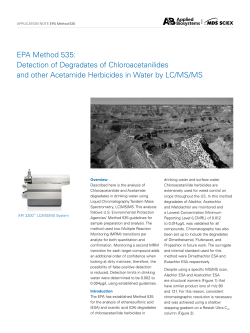 EPA Method 535: Detection of Degradates of