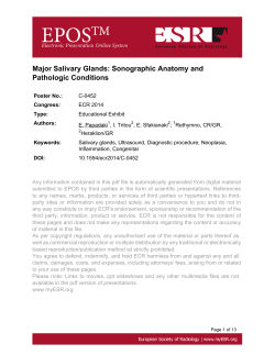 Major Salivary Glands: Sonographic Anatomy and Pathologic