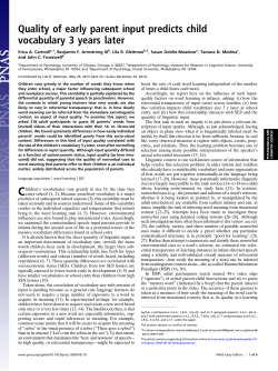 Quality of early parent input predicts child vocabulary 3
