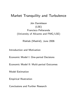Market Tranquility and Turbulence - RiskLab