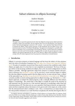 Subset relations in ellipsis licensing
