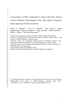 Concentration of DDT compounds in breast milk from African
