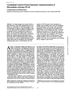 Cytoskeletal Control of Gene Expression: Depolymerization of