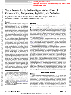 Tissue Dissolution by Sodium Hypochlorite