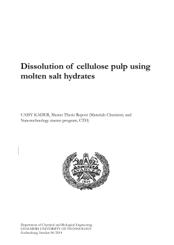 Dissolution of cellulose pulp using molten salt hydrates