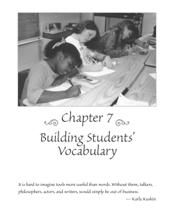 Chapter 7 Building Students` Vocabulary