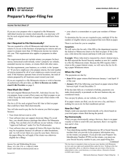 Fact Sheet 17, Preparer`s Paper- Filing Fee Instructions