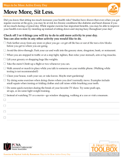 Move More, Sit Less. - Counter Cholesterol