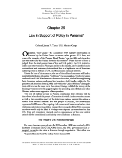 Law in Support of Policy in Panama