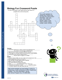 Biology Fun Crossword Puzzle