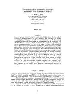 Distribution-driven morpheme discovery: A