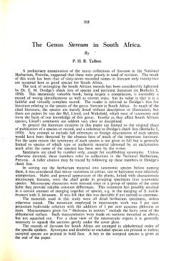 The Genus Stereum in South Africa.